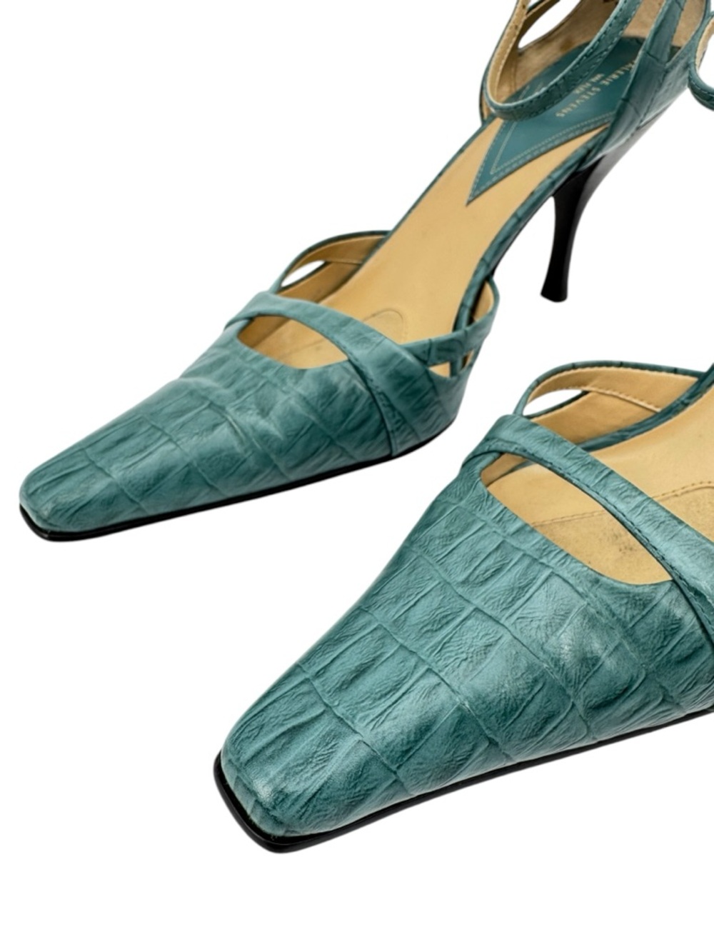 Valerie Stevens Women’s Blue Leather High Heel Shoes Val Flex “Parker” 9M - Picture 2 of 9